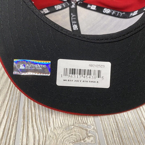 New Era Toronto Blue Jays On Field 4th of July Hat Flat Fitted 8 Red 59Fifty New - Picture 7 of 10